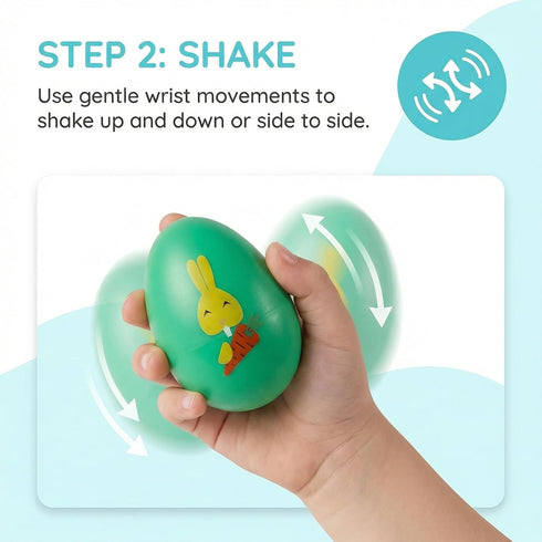 Menzcci 8 Pack Easter Plastic Shake Eggs Percussion Musical Maracas Easter Egg Shakers for Kids Toddlers Easter Basket