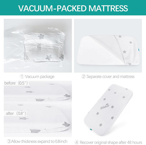 18" 36" 0.8" Bassinet Mattress Pad Fit for x x Dream On Me Luna/Haven Cradle, Waterproof Breathable Soft, Baby Foam