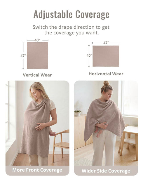 4-in-1 Blissful Diary Muslin Multi-Use Cloth - Privacy Nursing Cover, Swaddle Blanket, Car Seat Cover, Burp Cloth