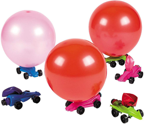 Car Balloon Powered Racers (set of 12 balloon launcher toys) Fun Party