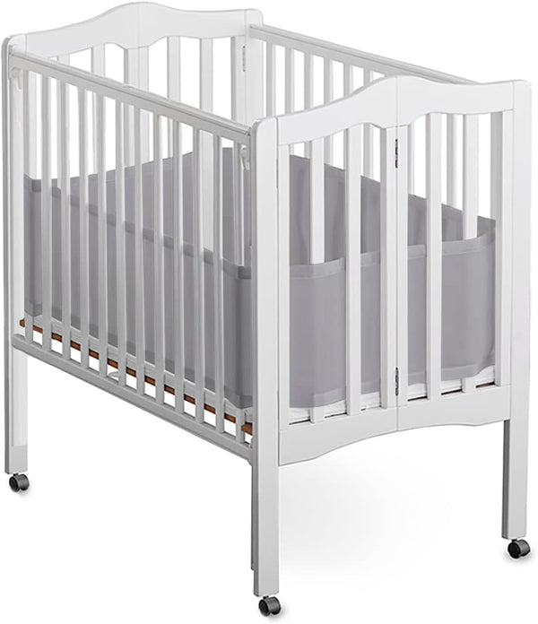 Halo Mini Crib Breathable Mesh Liner, Classic 3mm Mesh, Gray, Size 4M