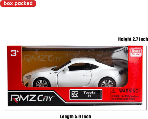 1:36 Diecasting Alloy Car Model - Toyota 86 Toy Car, Pull Back Vehicles for Toddlers Kids Gift (White)