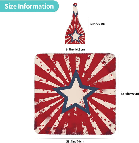 Star Stripes Baby Swaddle Blanket with Beanie Set, Newborn Receiving Blankets 35.4"X 35.4" USA Flag Soft Wrap Gift