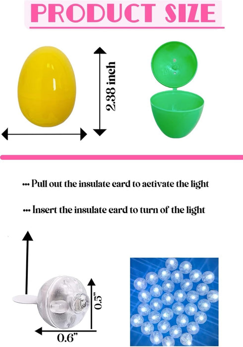 150 150 GiftExpress Pcs Plastic Glow in the Dark Easter Eggs Non Electronic & Mini Flashing Light Balls Standalone