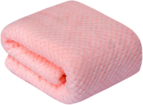 Fuzzy Dog or Cat Blanket, Warm Plush Fleece Receiving Blanket for Pet Bed, Couch, Travel (32" x 40", DW-Baby Pink)