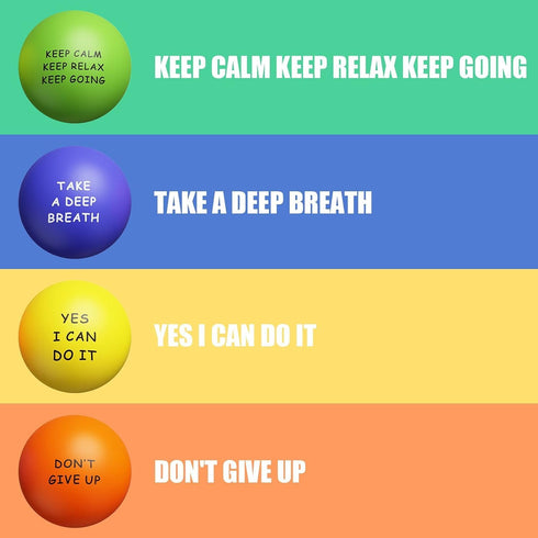KDG Motivational Stress Balls (4 Pack) - Stress Relief Ball with Quotes to Relieve Anxiety and Manage Anger