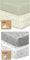 Keababies Pack and Play Sheets Fitted, 2-Pack Mini Crib Sheets and 2-Pack