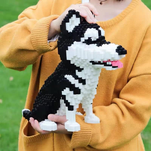 Set (2524 14 BDYDT Dog Husky Micro Building Blocks Pieces) Gift for Adults and Kids Ages Years and Up