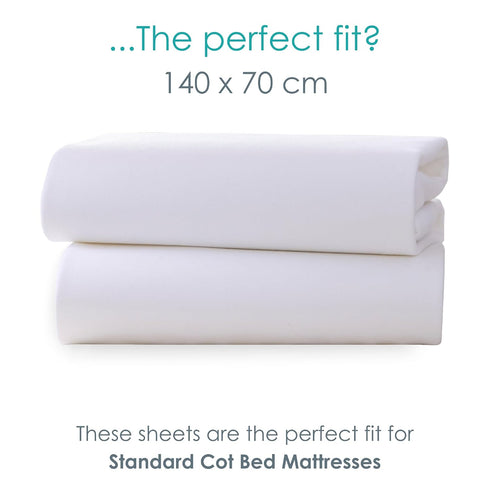 CLAIR DE LUNE 2 CL3029 Baby - x Fitted Cotton Jersey Interlock Cot Bed Sheets White