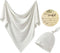Set 35" 35"(White) iEvolve Cotton Knitted Baby Swaddle Blanket with Hat Headband Newborn Swaddle Wrap Receiving