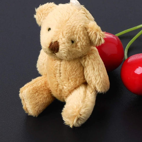 KUDES 12Pcs Mini Joint Teddy Bear Stuffed Animal Plush Toys, Wedding Gift Box Doll Toy for Birthday Cake Decorations