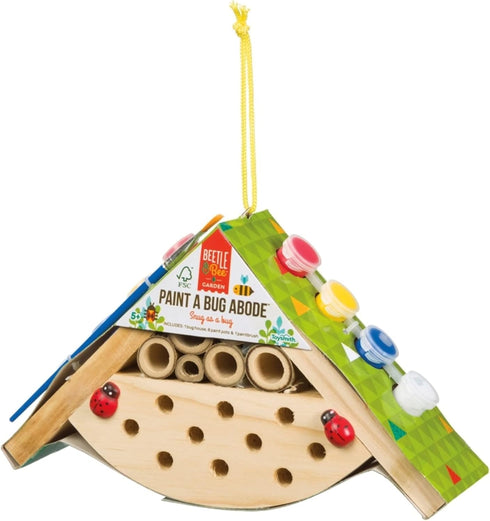 Beetle & Bee DIY Kids Arts & Crafts Outdoor Wooden Bug Kit, Paint A Bug Abode, FSC Certified, for Boys & Girls Age 5+