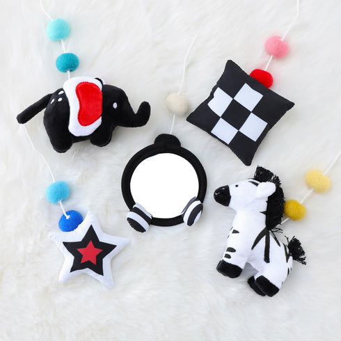 The Peanutshell Baby Crib Mobile for Boys & Girls, Musical, Montessori Nursery Mobiles, Black and White Crib Decor
