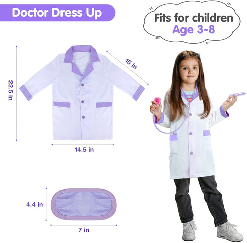 22 Set GIFTINBOX Kids Doctor Kit for Girls and Boys , Purple Doctors kit for Kids Pieces Pretend Play Medical Toys