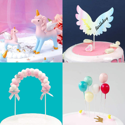MOVINPE Unicorn Cake Topper, Magic Unicorns Sculpture, Birthday Decoration for Girl Kid Women Party