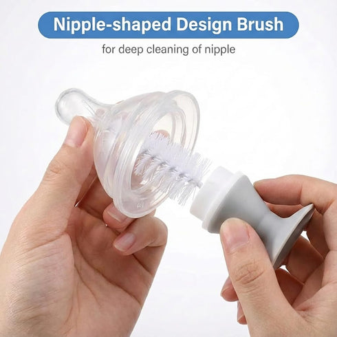 5-in-1 Set, Ariseno Baby Bottle Cleaner Including Nylon & Silicone Bottle Brush, Cap, Straw & Nipple Brushes, BPA-Free