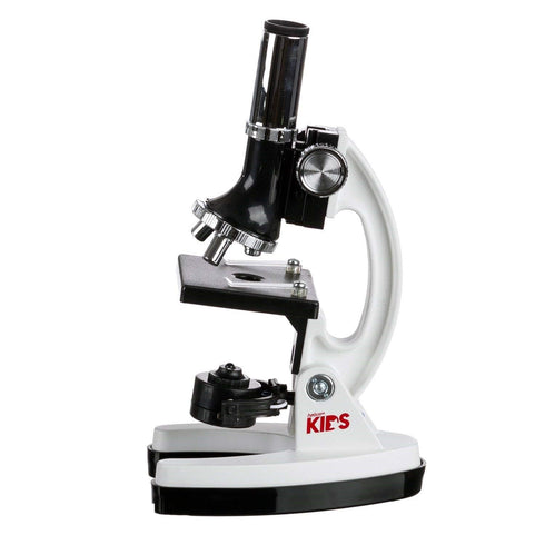 AmScope Kids Biological Microscope Kit - 120X-1200X, 48pc Metal Arm & Base, FBA_M30-ABS-KT1-W
