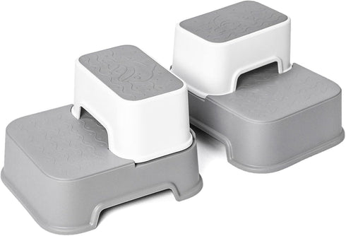 2 (2 Packs),Toddler Step Stool for Kids Stool for Bathroom Sink,Potty Training,Toilet Stool, Slip Resistant(Grey)
