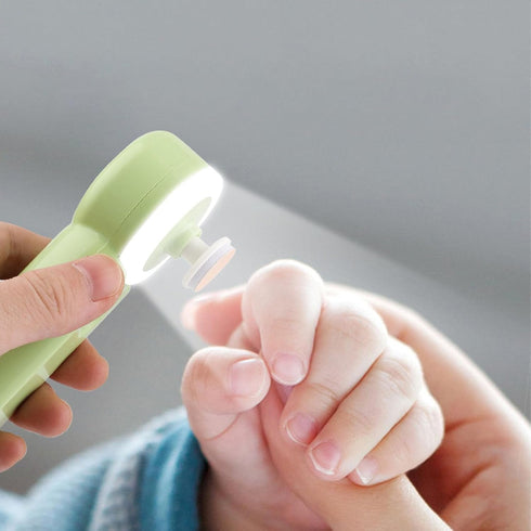 Rushbom Trimmer 2 6 Baby Nail Speeds Grinding Pads Electric Nail File with Light for Newborn Infant Toddler Kids Adults