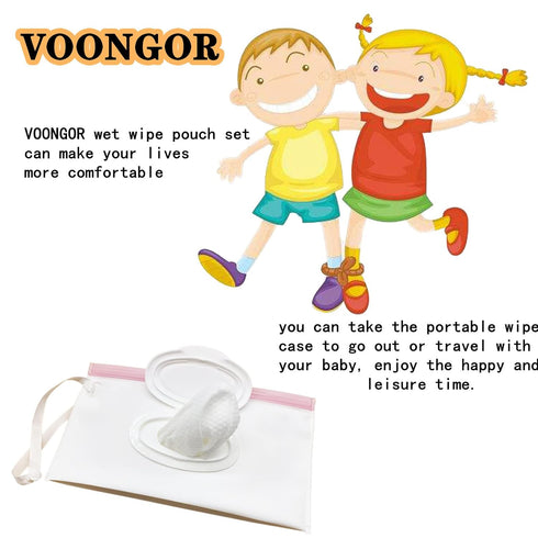 (4 Pack, Portable Refillable Wet Wipe Pouch, Reusable Travel Wipes Holder & Case, Lightweight Flushable Diaper Wipes