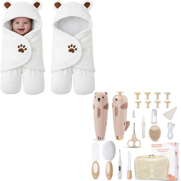 Lilian&Gema Swaddles for Newborns and Baby Healthcare and Grooming Kit