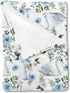 Watercolor Swan Boho Floral Baby Blanket, Retro Flowers Flannel Soft Swaddle, Toddler Newborn Crib Blanket 30x40