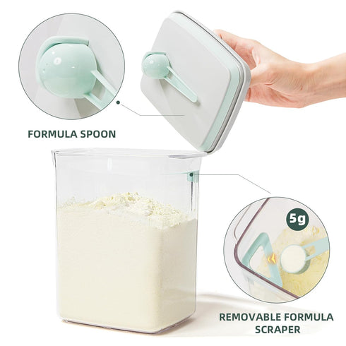 2300ml 28OZ, 1.76LB, 800g Baby Milk Powder Container - Air Tight Formula Dispenser with Spoon and Scraper, BPA-Free