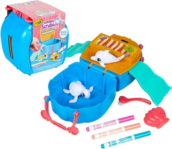 Crayola Scribble Scrubbie Pets - Ocean Animals Playset, Color & Wash Creative Toy for Kids Age 3-6