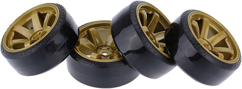 4Pcs 63mm RC Drift Car Tires, Hard Tyres Plastic Wheel Rims for 1/10 Traxxas HSP Tamiya HPI Kyosho