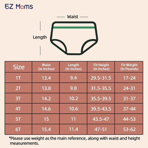 6 Packs 3T EZ Moms Waterproof Cloth Diaper Cover for Baby Girls Soft Plastic Training Pants for Toddlers Reusable