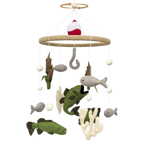 Baby Mobile for Crib Fishing Crib Mobile for Boys Handmade Vintage Hunting