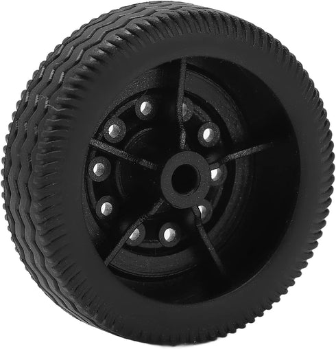 VBESTLIFE RC Tires Set Replacement, Rubber Tires with Plastic Hubs for D12mini Upgrade Parts, RC Rim Accessories