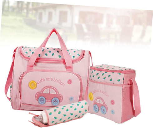 Set Mummy Large Capacity Diaper Bag with Changing Pad Shoulder Strap and Stylish Design for Moms The Car Pattern Bag