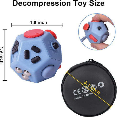 Toys,12 UOOEFUN Small Fidget Sided Fidget Toys,Mini Cube Toys Relief Stress,Autism and Anxiety Depression Anti for Kids