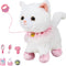 Jimate Interactive Electronic Plush Toy Walking and Barking Robot Cat Plush Cat