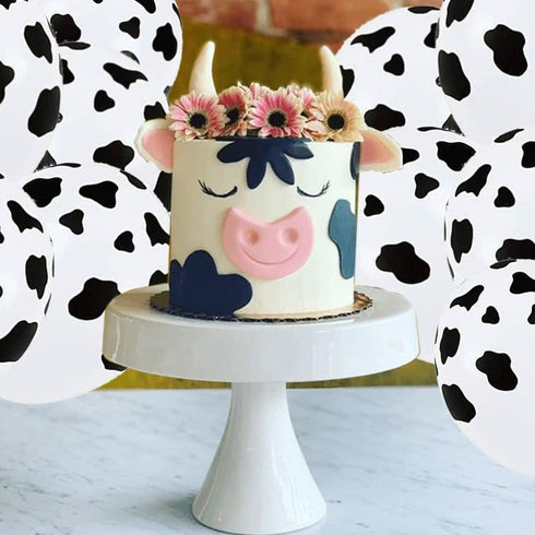 25 PCS Cow Balloons, Funny Cow Print Balloons for Cowboy Party Western Theme Birthday Decorations