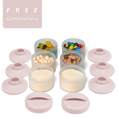2 Pack, Termichy Stackable Formula Dispenser Portable Milk Powder Container, Light Pink
