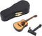 Miniature Guitar Model, Wooden Dollhouse Guitar with Stand and Case, Musical Instrument Home Decor (10CM)