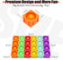 Pop Blocks Fidget Toys, Rainbow Silicone Popper Infinity DIY Building Blocks CVC Words Learning Phonics Color