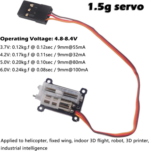 2pcs 1.5g Tiny servo Micro Linear Digital Servo Lightweight Mini Size for Indoor Aircraft Small RC Plane