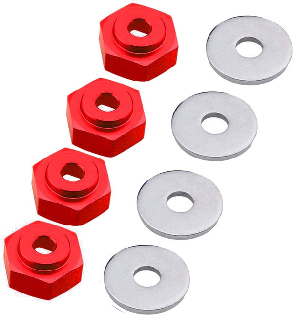 4PCS Aluminum Alloy 12mm Turn 17mm Metal Wheel Rim Hex Adapter for Traxxas Axial RC4WD HPI Himoto