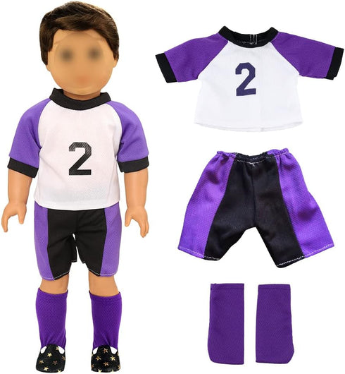 Barwa Boy Doll Clothes, 5 Sets, 2 Pairs Shoes, 1 Pair Glasses for 18 Inch Boy Dolls