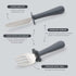 Grabease Toddler Silverware Set Forks Spoons and Knives Set Toddler Utensils Feeding Supplies, BPA and Phthalates-Free, Dishwasher Safe, Gray by grabease