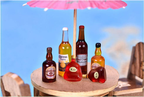MEMOVAN 1PC Toilet Cake Topper and 21PCS Miniature Wine Bottles Cake Toppers for Bachelorette Party