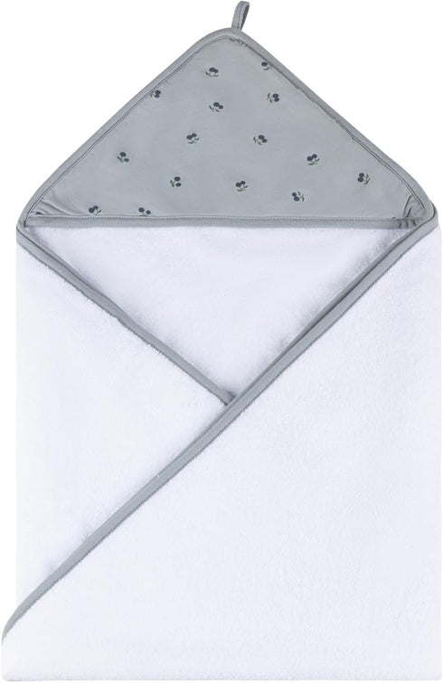 Set, 100% 35x35 10x10 Ely's & Co. Baby Hooded Towel and Wash Cloth Thick Absorbent Cotton Terry, for Newborn Baby Boy
