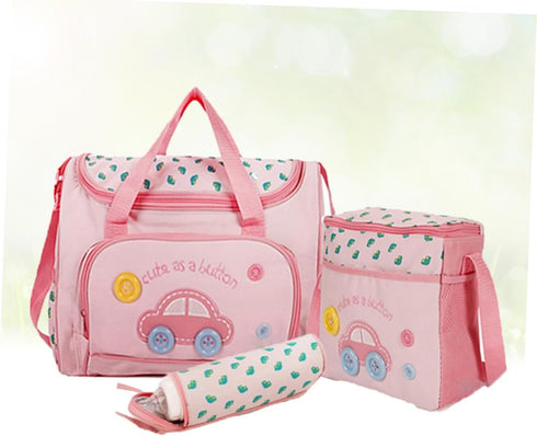 Set Mummy Large Capacity Diaper Bag with Changing Pad Shoulder Strap and Stylish Design for Moms The Car Pattern Bag