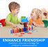 OBTANIM 600 Pcs Colorful Wooden Domino Blocks Set, Bulk Building Racing Stacking Games for Kids Birthday Party Favors