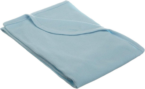 American Baby Company 100% Cotton Thermal Waffle Toddler Cot Blanket, Soft & Breathable, Blue, 36" x 48"