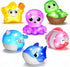 6 Packs Light Up Bath Toys for Kids Ages 1-3, Sea Animals