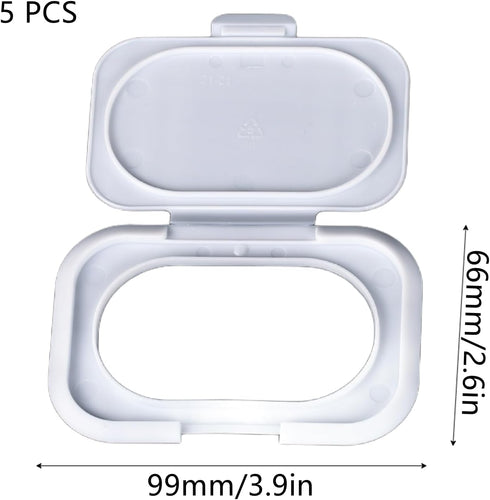 YTRUOYI 5 Pack Packs Countainer Wipe Holder Wipes Flip Lid Reusable Wipe Dispenser Cover Travel Wipes Case for Water